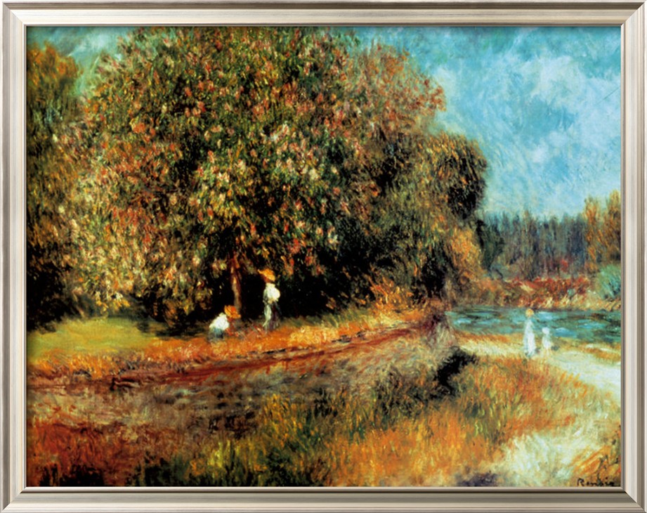 Chestnut Tree in Bloom - Pierre-Auguste Renoir painting on canvas